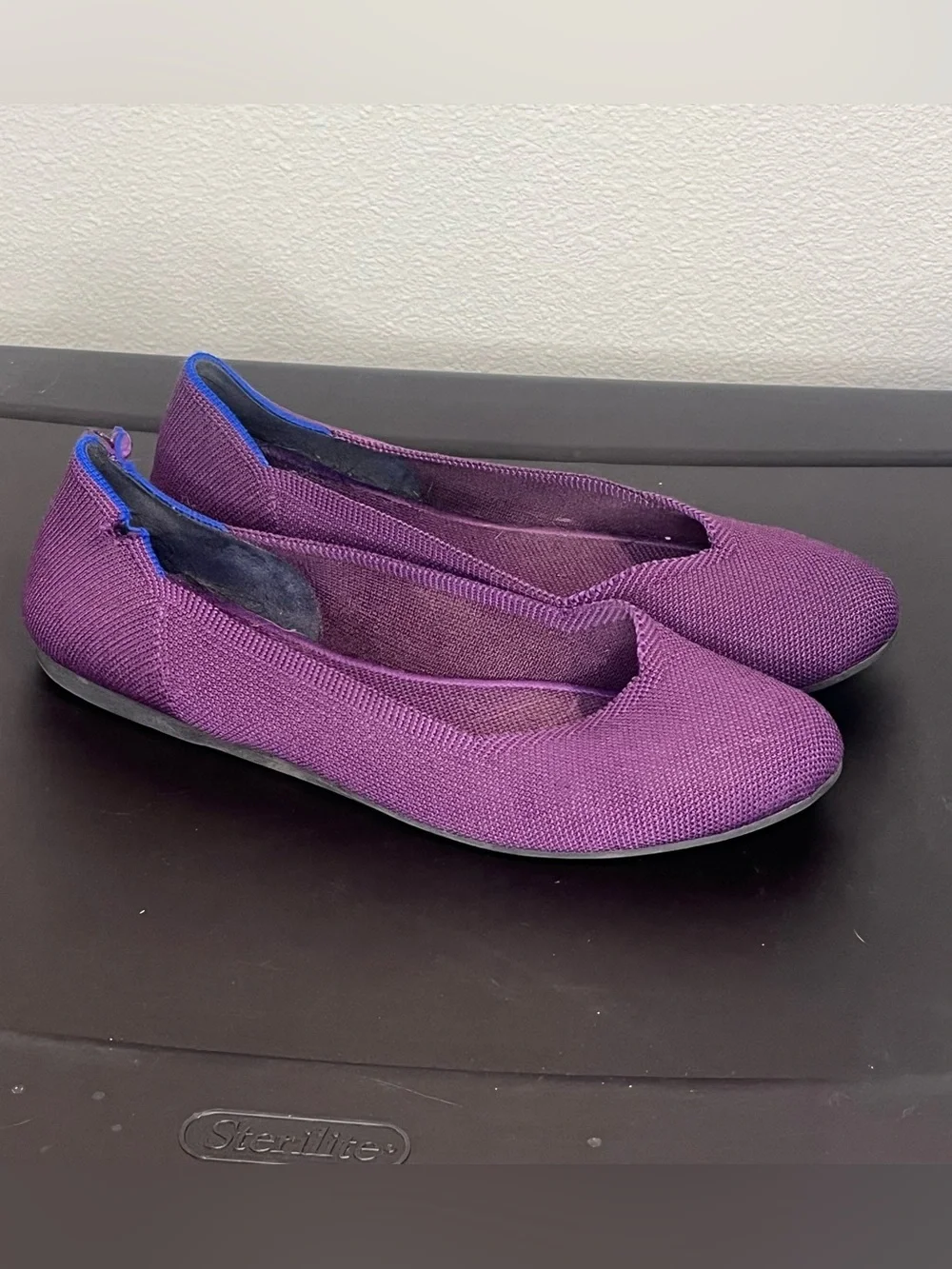 Rothy's The Point Ballet Flats Womens 10.5 Purple Maroon Slip On Washable
